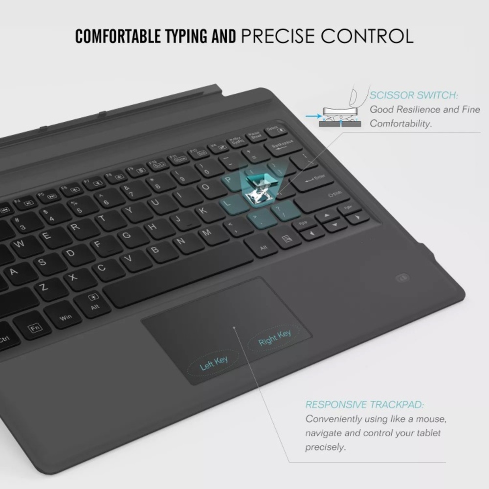 Backlit Wireless Bluetooth Keyboard Surface Pro - Picture 3 of 8
